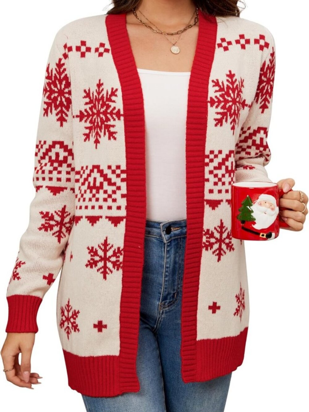 Cute Fuzzy Ugly Christmas Sweater for Women | Funny Holiday Cardigan for Winter